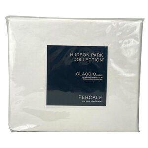 Hudson Park Classic Linens Percale California King Fitted Sheet Vanilla Sky